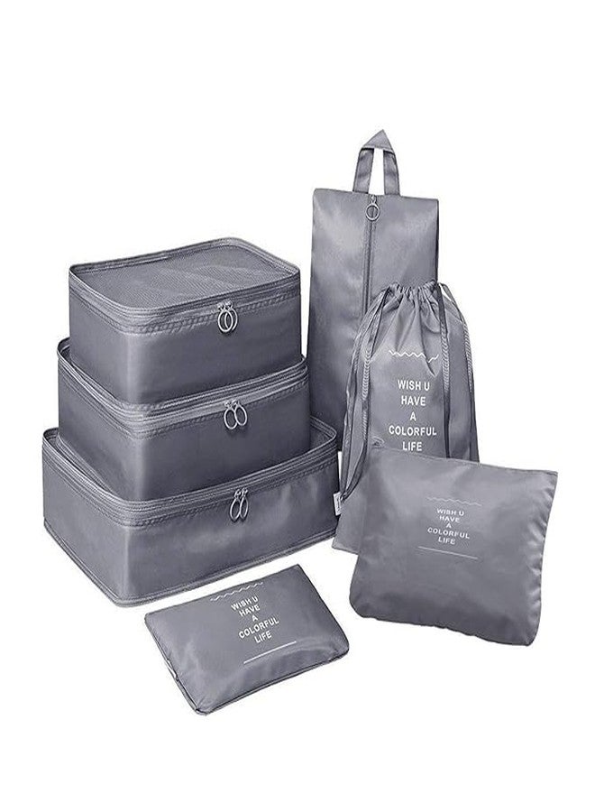 VAKRA® Travel Storage Bag for Luggage - Lightweight Waterproof Luggage Organizer Bags for Clothes Shoes Toiletries - Travel Accessories for Men & Women (Pack of 7) - Image 1